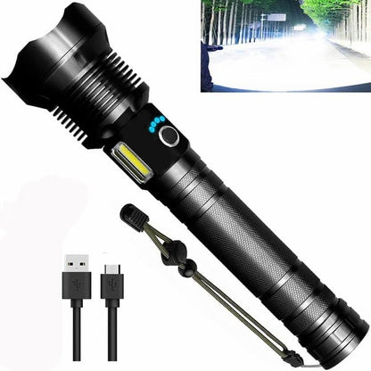 LED Rechargeable Waterproof Tactical Laser Flashlight丨90000 High Lumens