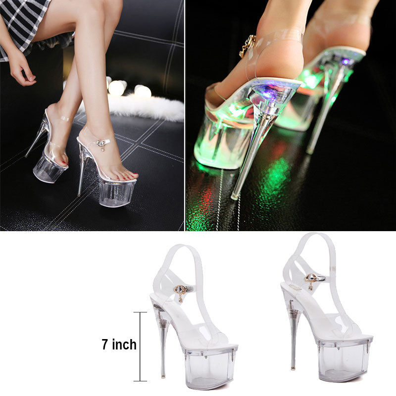 Sexy Platform LED Luminous Light Up High Heels Pumps Stripper Shoes